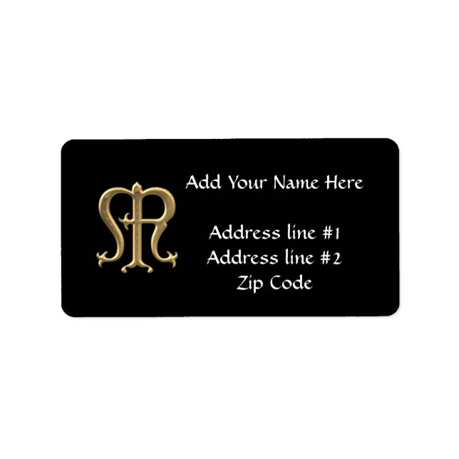 Golden "3-D" Jungfrau Mary Symbol Adressaufkleber (Vorne)