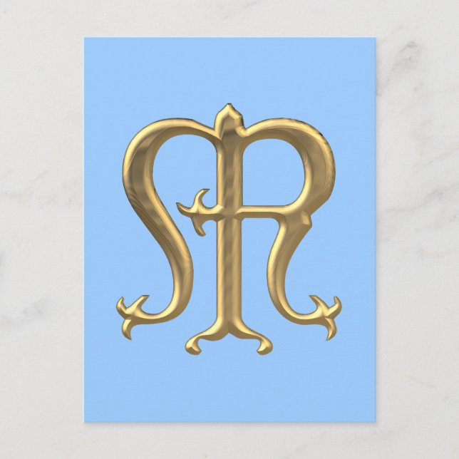 Golden "3-D" Jungfrau Mary Symbol Postkarte (Vorderseite)
