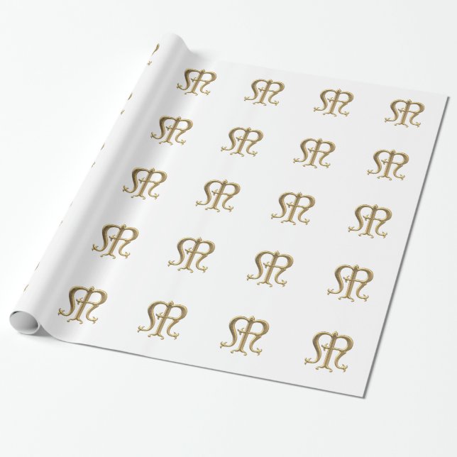 Golden "3-D" Jungfrau Mary Symbol Wrapping Paper Geschenkpapier (Ungerollt)