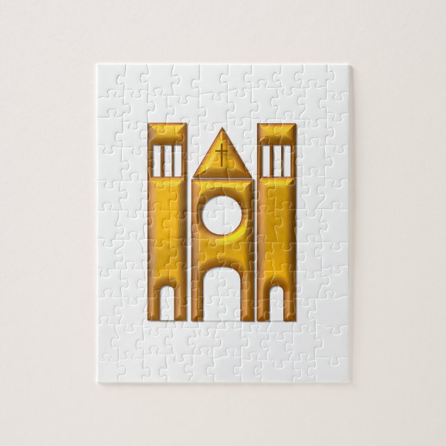 Golden "3-D" Kathedrale 2 Puzzle (Vertikal)