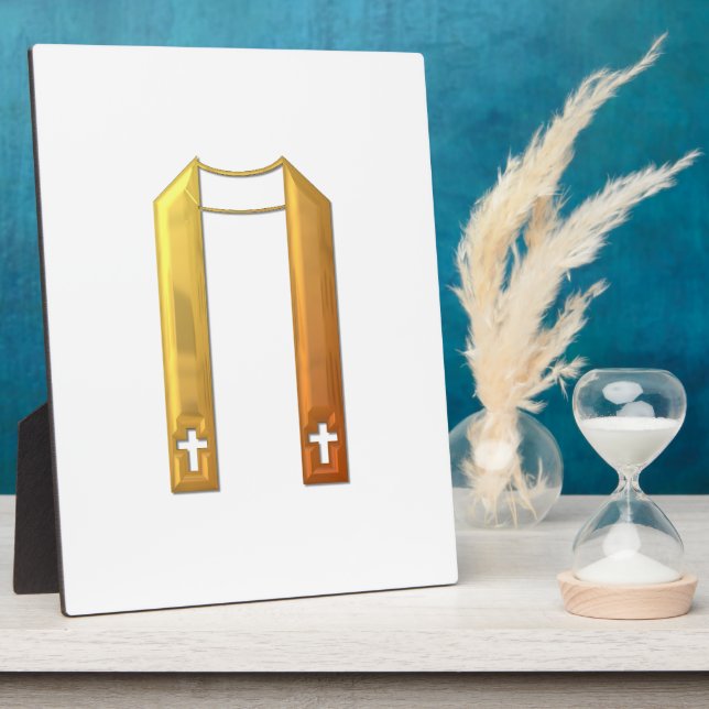 Golden "3-D" Liturgical Stole Fotoplatte (Seite)