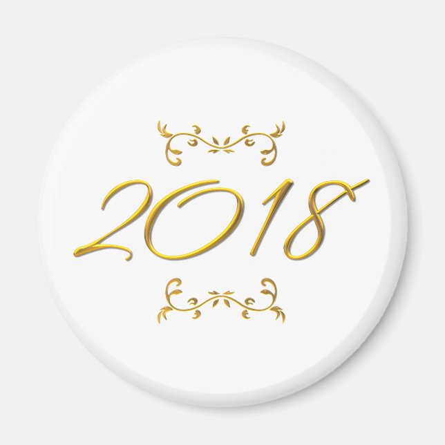 Golden 3-D Look 2018 Magnet (Vorne)