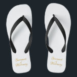 Golden 3-D Look Flip Flops<br><div class="desc">Golden 3-D Look Sacrament of Matrimony Dieses Design ist ideal für Hochzeiten, Verlobungen oder einfach nur um Ihre Liebe für unseren Herrn in The Sacrament of Matrimony zu zeigen. Sie können Ihre eigenen Wörter, Bilder und/oder die Hintergrundfarbe mit Zazzles tollen Anpassungswerkzeugen ändern. Dieses Bild ist auch auf Dutzenden anderer Produkte...</div>