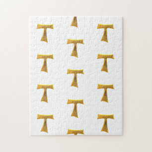 Golden 3-D Look Franciscan Tau Cross Puzzle