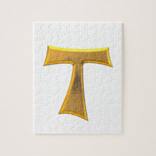 Golden 3-D Look Franciscan Tau Cross Puzzle