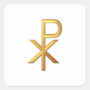 Golden "3-D" Quadratischer Aufkleber