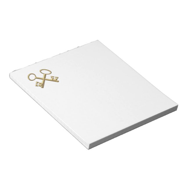 Golden "3-D" St. Peter's Keys Notizblock (angewinkelt)