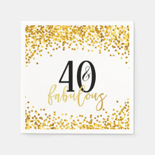 Golden 40 und fabelhafte 40. Geburtstags-Party Nap Serviette