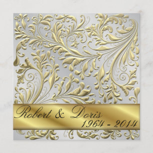 Golden 50. Hochzeit Jahrestag Einladung Gold
