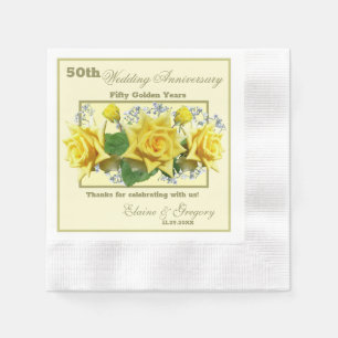 Golden 50. Hochzeit Serviette