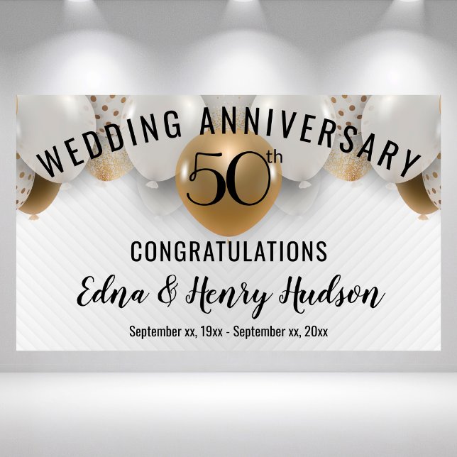 Golden 50. Hochzeitstag Banner (Golden 50th Wedding Anniversary Banner)
