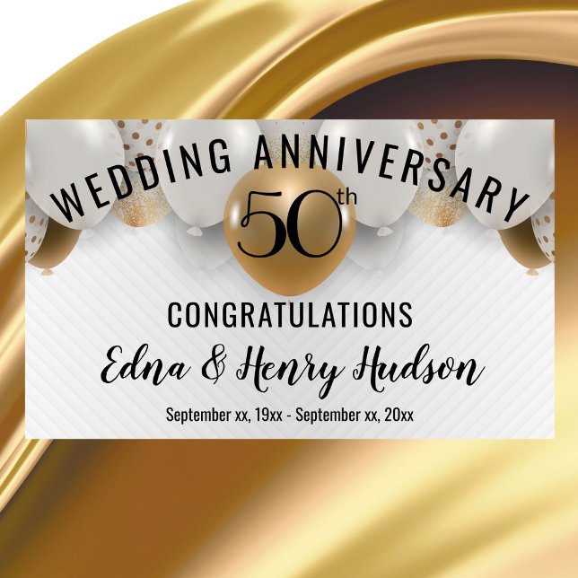 Golden 50. Hochzeitstag Banner (Golden 50th Wedding Anniversary Banner)