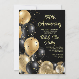 Golden 50. Hochzeitstag Einladung