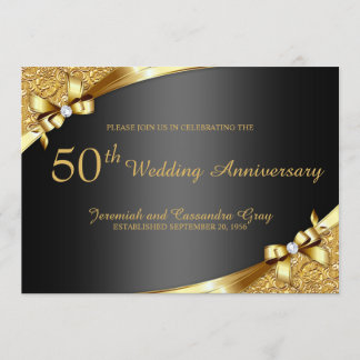 Golden 50. Hochzeitstag Einladung