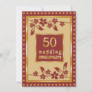Golden 50. Hochzeitstag Einladung