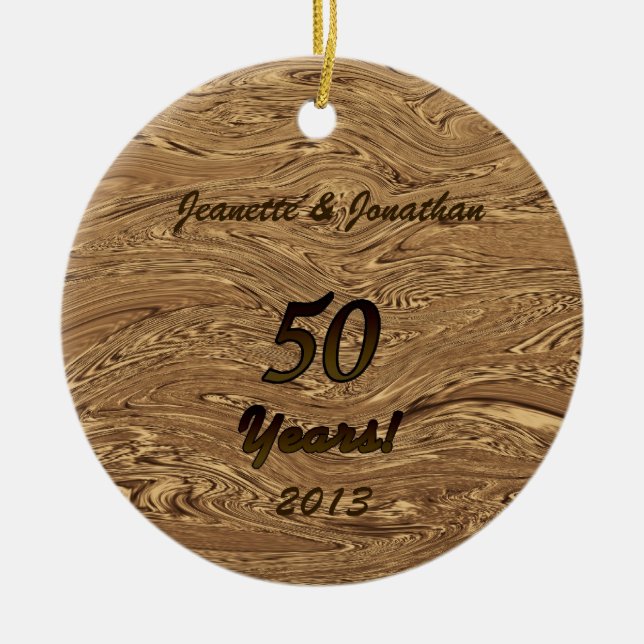 Golden 50. Hochzeitstag Keramikornament (Vorne)