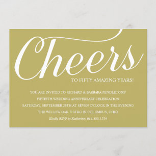 Golden 50. Hochzeitstag Party Einladung