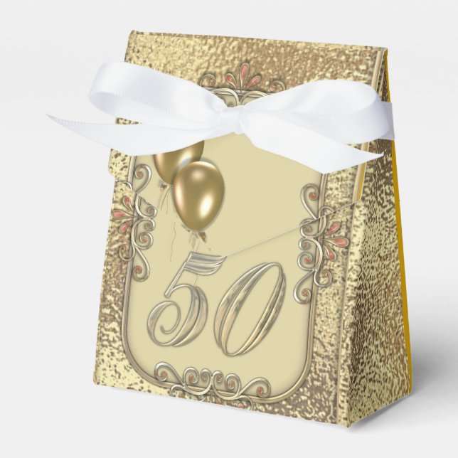 Golden 50 Jahre Party Goodie Favor Box Geschenkschachtel (Vorderseite)