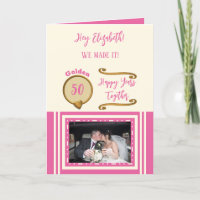 Golden 50. Jubiläum glückliche Jahre pink Creme