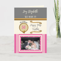 Golden 50. Jubiläum glückliche Jahre rosa grau