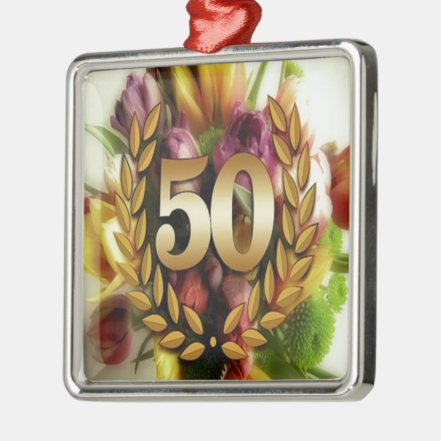 Golden 50. Jubiläum Ornament Aus Metall (Links)