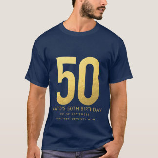 Golden 50 th Wedding Anniversary Personalisiertes T-Shirt