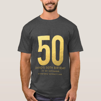Golden 50 th Wedding Anniversary Personalisiertes T-Shirt