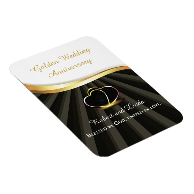 Golden 50. Wedding Religious Jubiläum Magnet (Rechte Seite)
