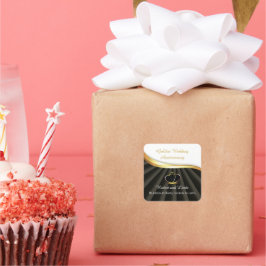 Golden 50. Wedding Religious Jubiläum Quadratischer Aufkleber