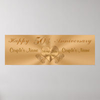 Golden 50th Anniversary Banner mit NAMES und DATUM