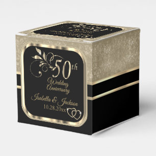 Golden 50th Wedding Anniversary Fvor Box Geschenkschachtel