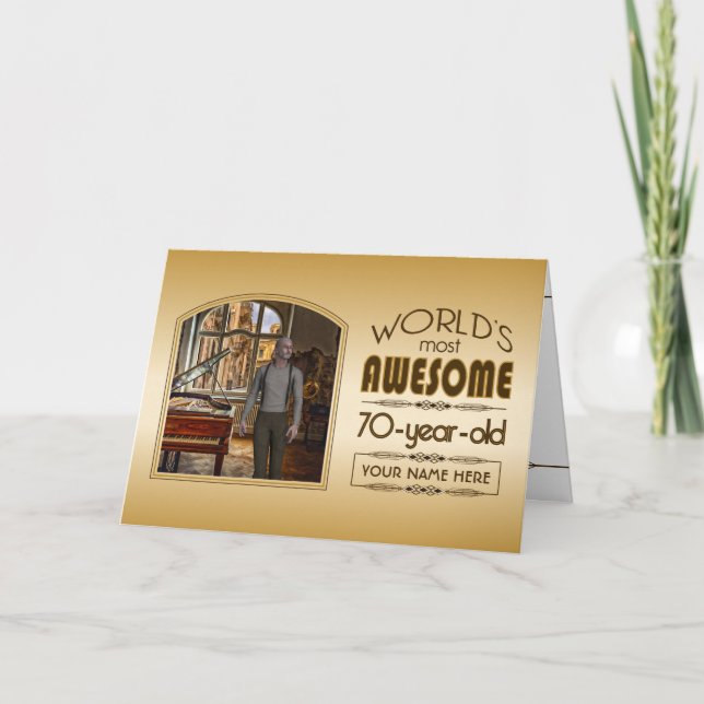 Golden 70. Geburtstag Weltmeisterschaft für kunden Karte (Vorderseite)