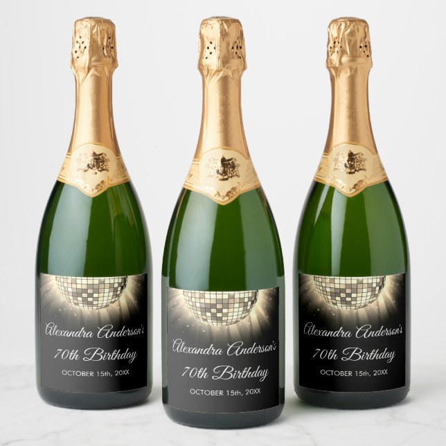 Golden 70. Geburtstagsparty 70's Disco Ball (Flaschen)