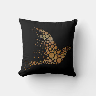 Golden Abstact Bird Pillow 2 Kissen