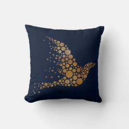 Golden Abstact Bird Pillow Kissen