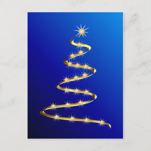 Golden Abstrakt Christmas Tree Feiertagspostkarte