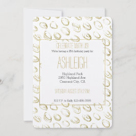 Golden Abstrakt Circles - Geburtstag Einladung