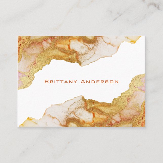 Golden Abstrakt DIY Business Card Visitenkarte (Vorderseite)