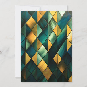 Golden Abstrakt Green Geometric Feiertagskarte
