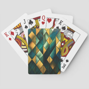 Golden Abstrakt Green Geometric Spielkarten