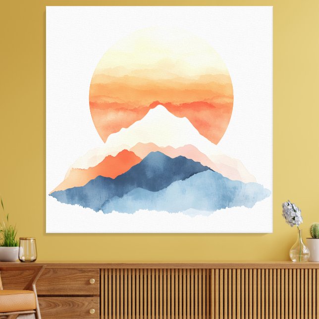 Golden Abstrakt Mountain Peak Leinwanddruck (Insitu (Wohnzimmer))