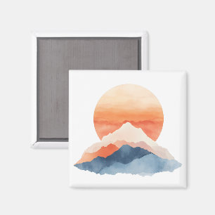 Golden Abstrakt Mountain Peak Magnet