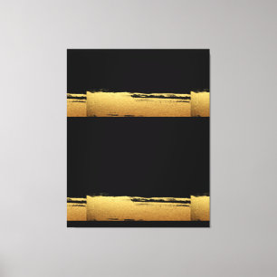 Golden Abstrakt Painting Black Background Leinwanddruck