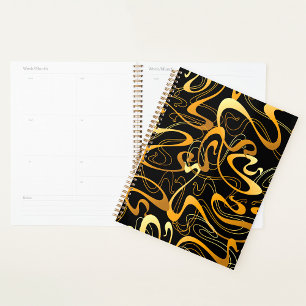 Golden Abstrakt Swirl Muster Planer