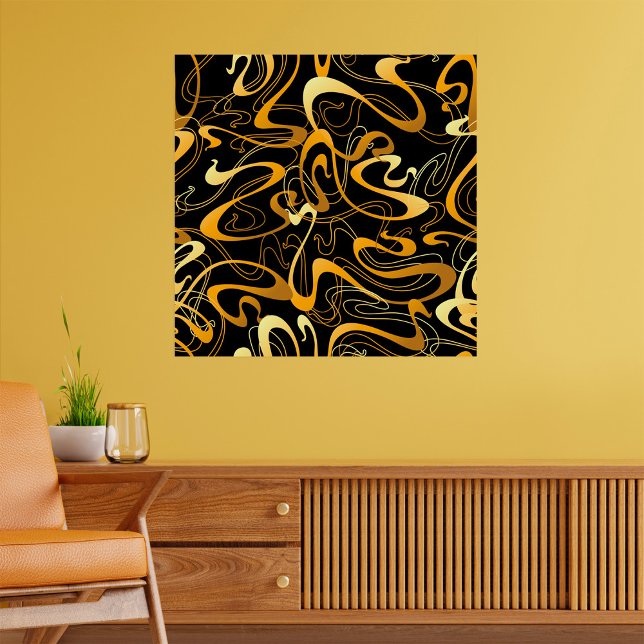 Golden Abstrakt Swirl Muster Poster (Von Creator hochgeladen)