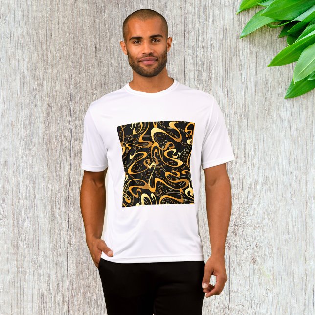Golden Abstrakt Swirl Muster T-Shirt (Von Creator hochgeladen)