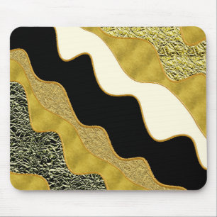 Golden Abstrakt Wave Modernes Gold Glam Trendy Mousepad