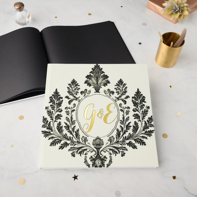 Golden Acanthus Elegance Gästebuch (Vorderseite Offen)
