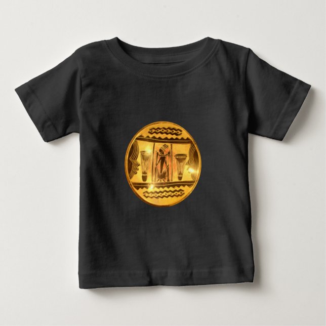Golden African Ethnic Art Print Design Baby T-shirt (Vorderseite)