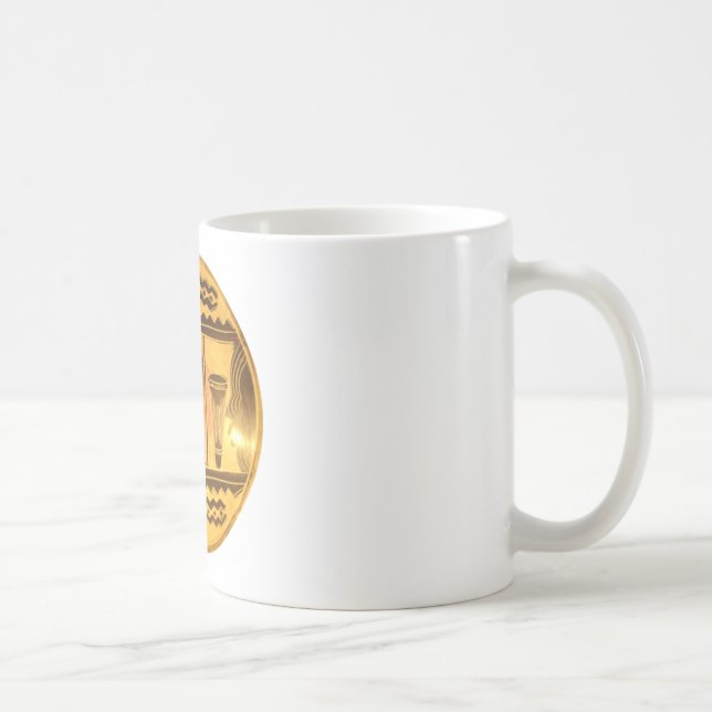 Golden African Ethnic Art Print Design Kaffeetasse (Rechts)